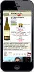 Screenshot of Thumbs Up WineFinder Application Revew Detail Screen on iPhone.
